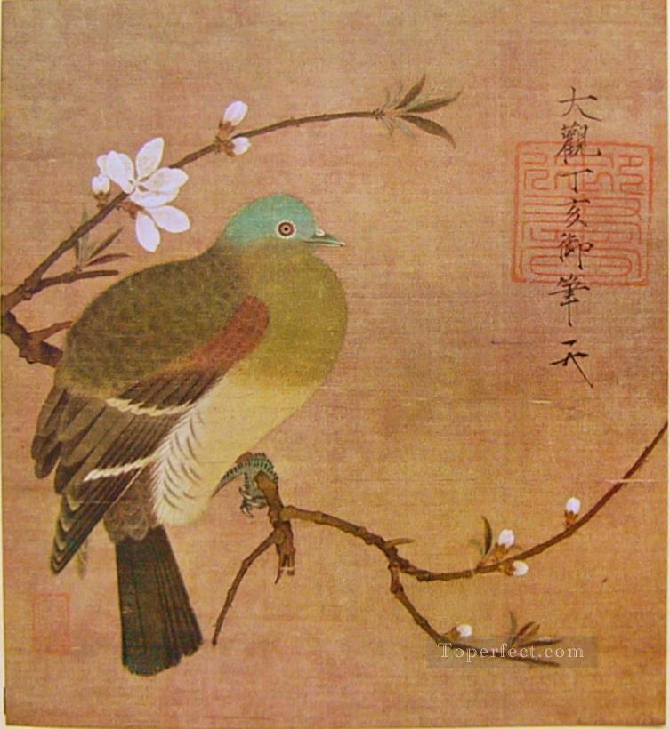 pigeon on a peach branch 1108 old China ink Oil Paintings